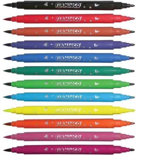 BRUSH&FINE DOUBLE-SIDED FENCILS 12 COLORS FLAMINGO PG