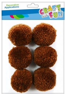 DECORATIVE WOOL POMPON BROWN 4CM CRAFT WITH FUN 463932