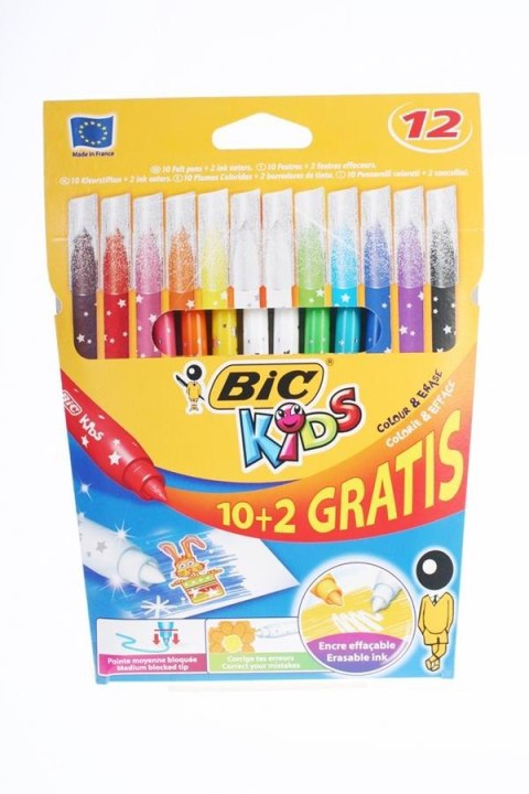 TIPS BIC KIDS COLOR & ERASE BOX 10 2 PCS.