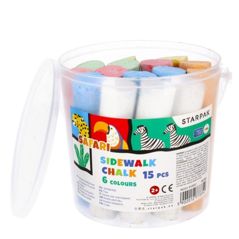 Chalk for writing on the sidewalk 6 colors - Safari - Starpak 354892