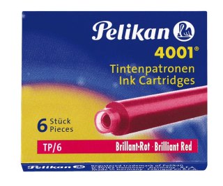 PEN CARTRIDGES SHORT RED 6 PCS PELIKAN