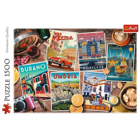 PUZZLE 1500 PIECES TRAVEL IN EUROPE TREFL 26199 TR