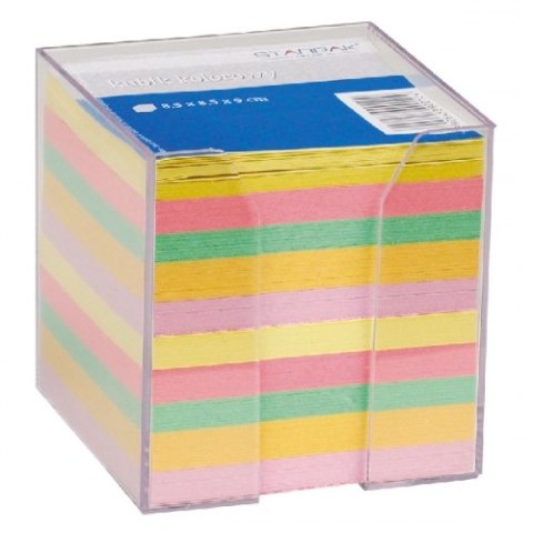 PLASTIC CUBE WITH COLOR NOTES 85X85 MM STARPAK 130534