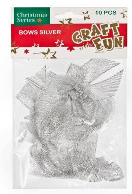 DECORATION KNIVES CHRISTMAS SILVER BOW CRAFT WITH FUN 383969