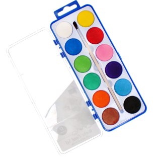 WATERCOLOR PAINTS 12 COLORS WITH BRUSH CUTIES KITTY STARPAK 426456