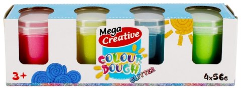 PLASTIC MASS 4 COLORS GLITTER TUBE MEGA CREATIVE 471258