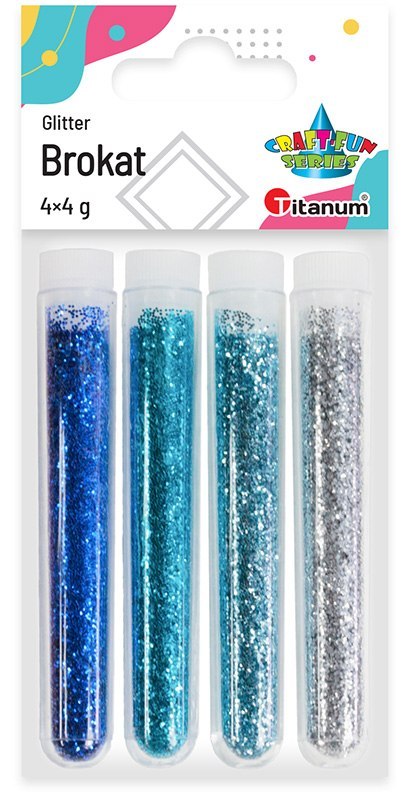 GLITTER IN VIALS 4 COLORS X4G TITANUM CRAFT-FUN SERIES