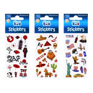 STICKERS 6X18CM WORLD TRAVEL STICKER BOO 489560