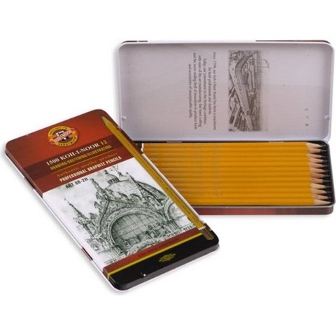 PENCIL H2-B8 12PCS IN METAL BOX KOH-I-NOOR 1502/II