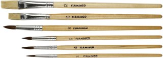 SCHOOL BRUSHES SET OF 6 FLAMINGO 356936 B/C