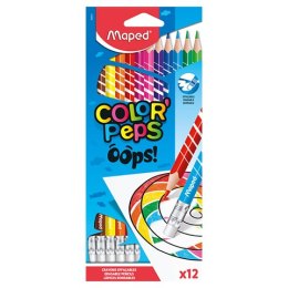 COLORPEPS OOPS ERASE PENCILS WITH ERASER TRIANGULAR 12 PCS 832812