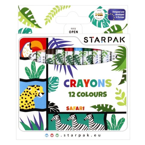 WAX PENCILS 12 COLORS SAFARI STARPAK 490936