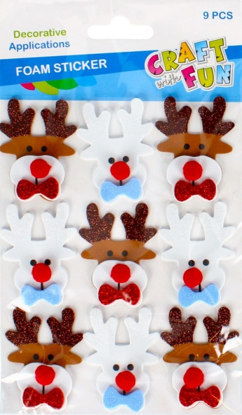 FOAM STICKERS CHRISTMAS REINDEER CRAFT WITH FUN 463441