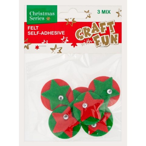 DECORATIVE SELF-ADHESIVE FELT CHRISTMAS MIX CRAFT WITH FUN 439589