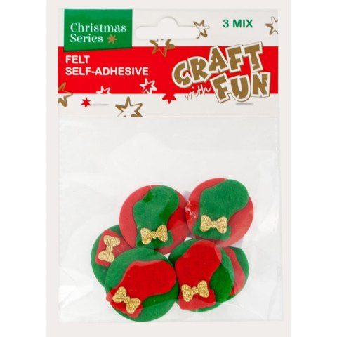 DECORATIVE SELF-ADHESIVE FELT CHRISTMAS MIX CRAFT WITH FUN 439589