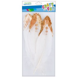 DECORATIVE FEATHERS WHITE/GOLD 17-22 CM CRAFT WITH FUN 463658