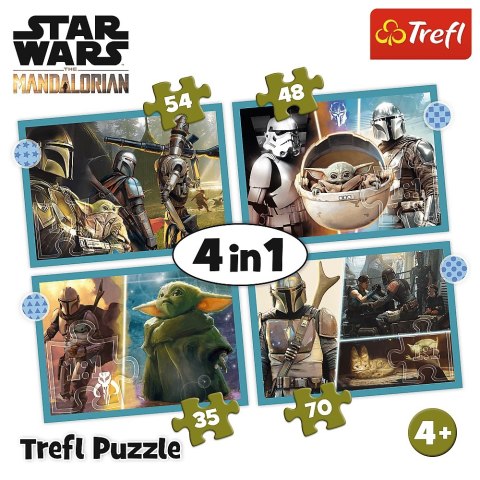 PUZZLE 4IN1 MANDALORIAN STAR WARS PUD TREFL 34397