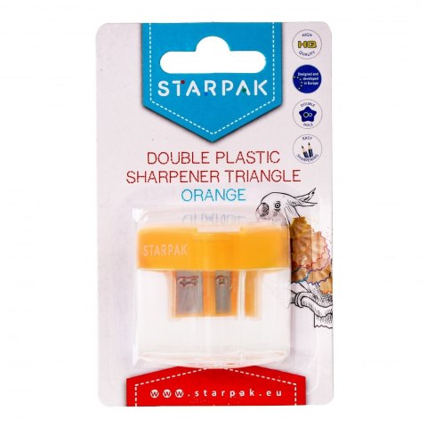 Sharpener 2 BLADES TRIANGULAR ORANGE B/C STARPAK 470997