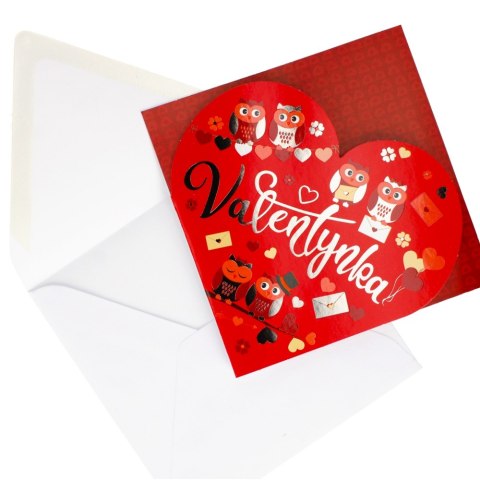 CHARGE TICKET 15X15 CM WITH VALENTINE'S DAY ENVELOPE 25 PCS. POL-MAK LKS WAL