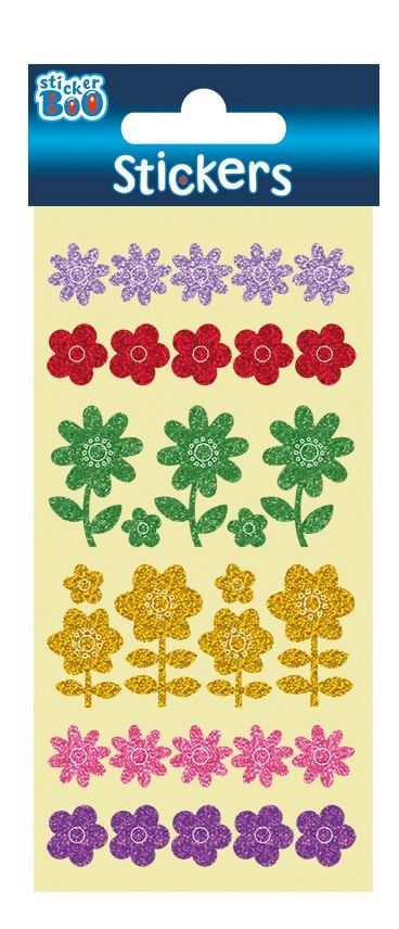 STICKER BOO 10X20 SHIMMER FLOWERS PHB STARPAK 382544