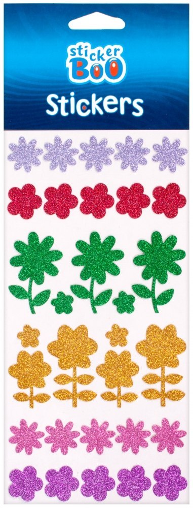 STICKER BOO 10X20 SHIMMER FLOWERS PHB STARPAK 382544