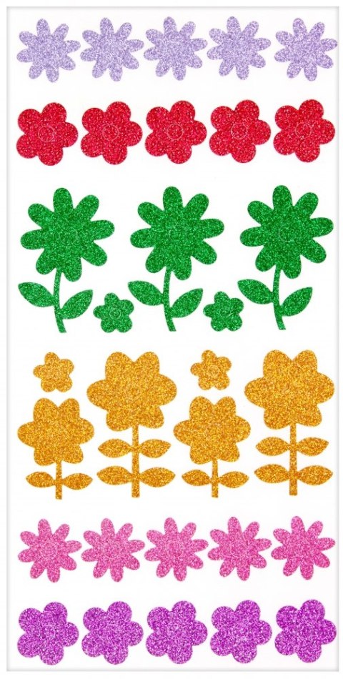 STICKER BOO 10X20 SHIMMER FLOWERS PHB STARPAK 382544