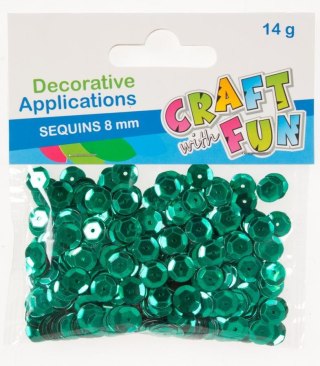 SEQUINS METALLIC BUTTONS 8 MM GREEN CRAFT WITH FUN 383995