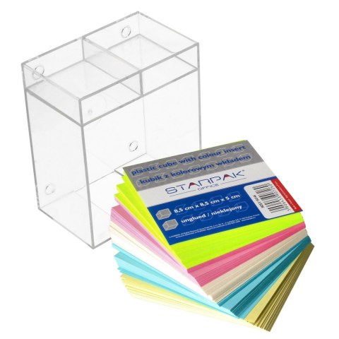 PLASTIC CUBE WITH COLOR NOTES 85X85 MM STARPAK 154144