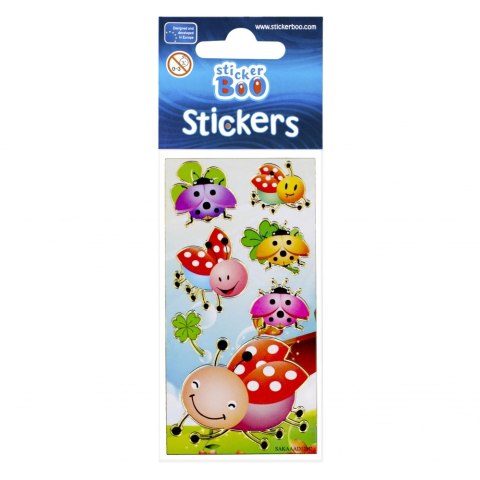 STICKER 6X18 CM SILVER LADYBUGS STICKER BOO 101531