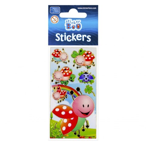 STICKER 6X18 CM SILVER LADYBUGS STICKER BOO 101531