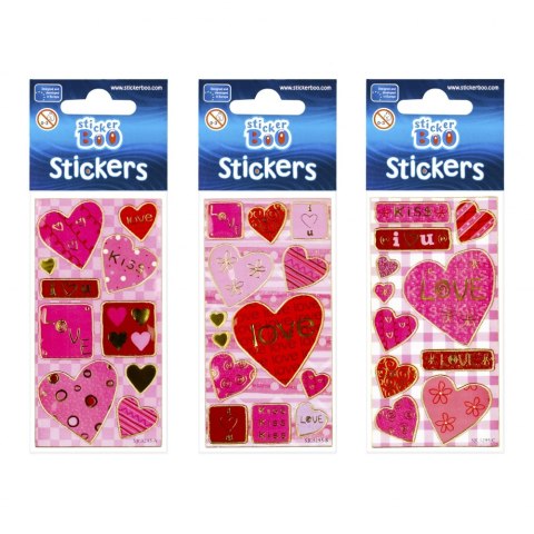 STICKERS 6X18CM SILVER HEARTS STICKER BOO 225030