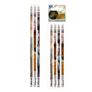 PENCIL WITH ERASER HORSES 4 PCS. STARPAK 313400