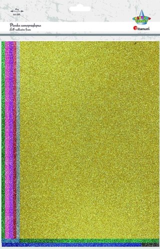 A4 SELF-ADHESIVE GLITTER FOAM 10 COLORS TITANUM CRAFT-FUN SERIES