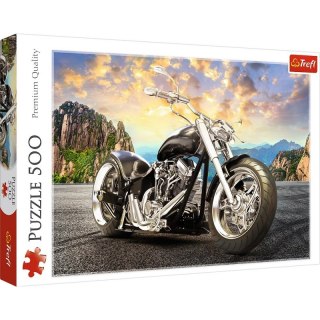 PUZZLE 500 PIECES BLACK MOTORCYCLE TREFL 37384 TR