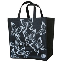 PP WOVEN BAG WITH EARS 340X360X220 BUTTERFLY BLACK WHITE GAM 3094 GAM