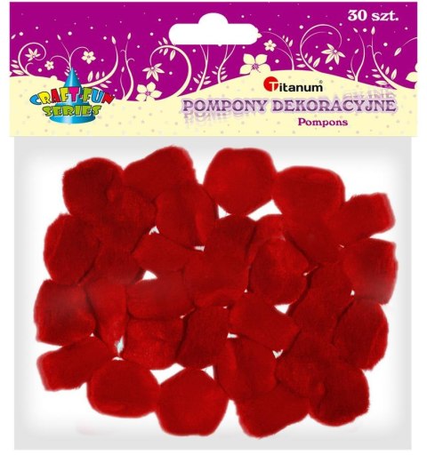 POMPOMS 25MM RED 30 PCS TITANUM CRAFT-FUN SERIES