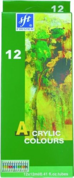 ACRYLIC PAINTS 12KOL 12ML IN TUB FIRSTER 117239