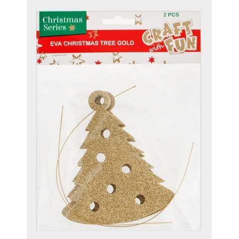 DECORATIVE FOAM BN EVA CHRISTMAS TREE GOLD PENDANT CRAFT WITH FUN 438618