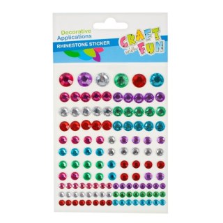 DECORATIVE EMBELLISHMENTS SELF-ADHESIVE CRYSTALS ROUND MULTICOLOURS CRAFT WITH FUN 382487