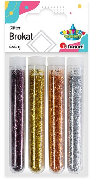 GLITTER IN VIALS 4 COLORS X4G TITANUM CRAFT-FUN SERIES