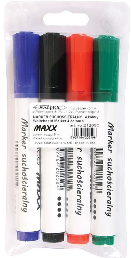 DRY ERASE MARKER ROUND 4 COLORS SADPEX 212060 CRESCO