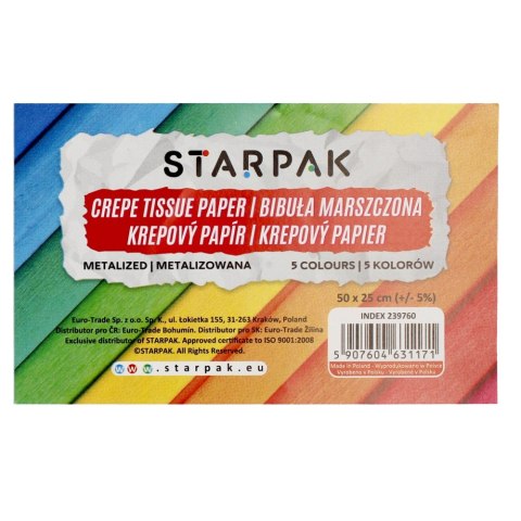 Crinkled paper 25X50 CM COLORED METALLIZED STARPAK 239760