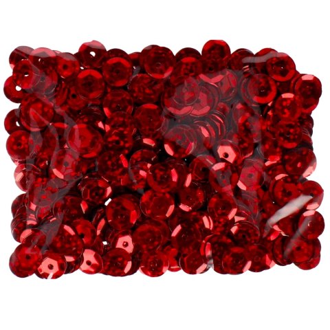 SEQUINS LASER ROUND 8 MM RED CRAFT WITH FUN 439336