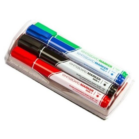 ROUND DRY ERASE MARKER RMS-1 4 COLORS SCRATCH ERASER 456-220