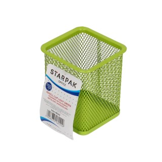 PEN CONTAINER METAL SQUARE GREEN STARPAK 466242