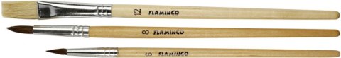 SCHOOL BRUSHES SET OF 3 FLAMINGO 356937 B/C