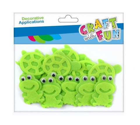 DECORATIVE SELF-ADHESIVE FELT FROG WITH EYES CRAFT WITH FUN 463777