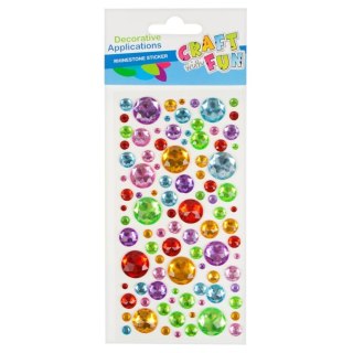 DECORATIVE EMBELLISHMENTS SELF-ADHESIVE CRYSTALS ROUND MULTICOLOURS CRAFT WITH FUN 382485