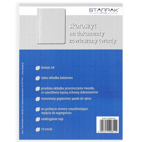 HARD PVC FILE BOOK FOR A4 DOCUMENTS RED STARPAK 109667