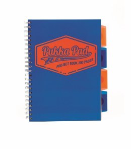 BOOKBOOK B5 100 SHEETS GRID BIND PVC NEON BLUE PUKKA 7299